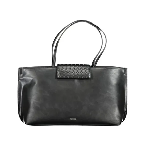 Black Polyester Handbag with Contrast Details - Calvin Klein - Modalova