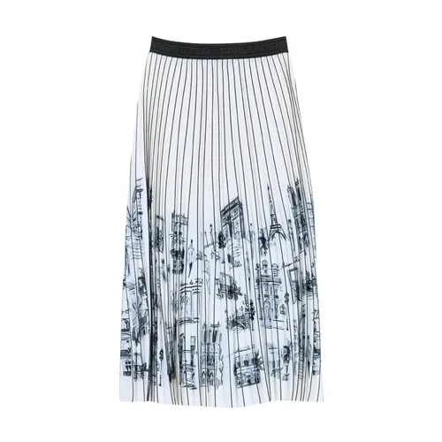 Falda Midi Plisada Paris Sketch - Karl Lagerfeld - Modalova
