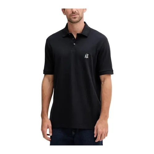 Polo de Manga Corta de Algodón con Cuello Redondo - Armani Exchange - Modalova