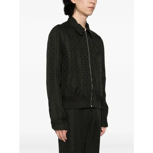Black Monogram Jacket with Zip Fastening - Givenchy - Modalova