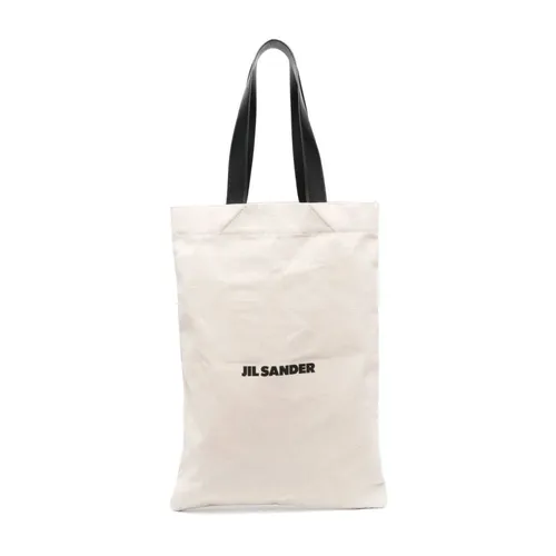 Bolso Tote Blanco de Lona - Jil Sander - Modalova