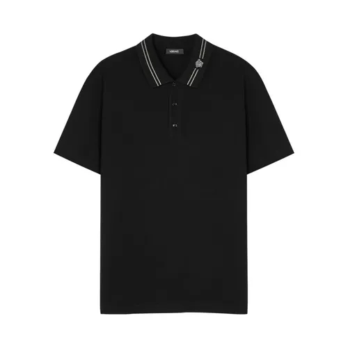 Front Button Placket Polo - Versace - Modalova
