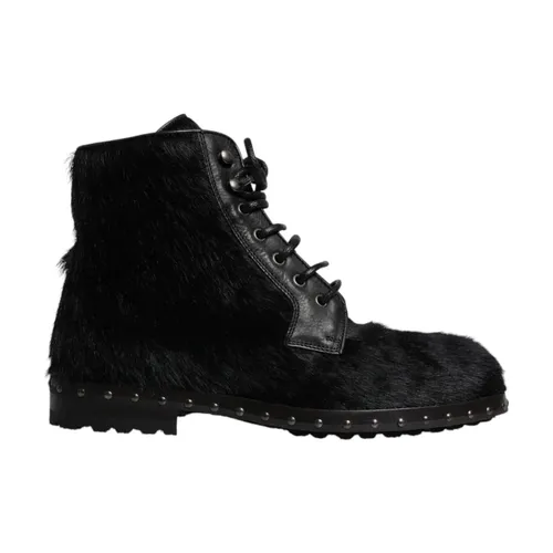 Studded Leather Ankle Boots - Dolce & Gabbana - Modalova