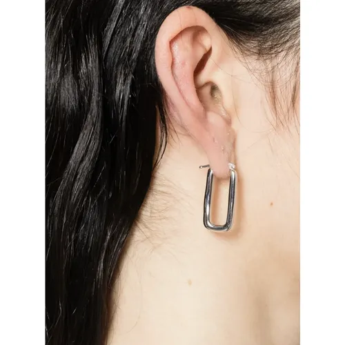Rectangular Silver Earrings - Jil Sander - Modalova