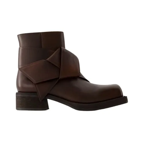 Marron Leather Square Toe Boots - Acne Studios - Modalova