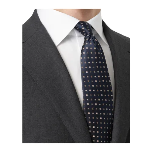Geometric Woven Silk Tie - Eton - Modalova