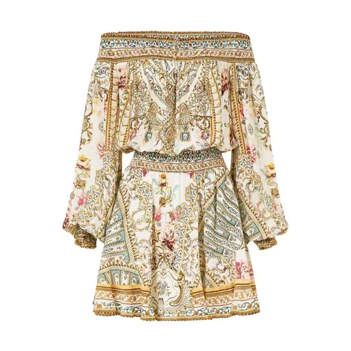 Off Shoulder Silk Mini Dress - Camilla - Modalova