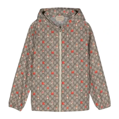 Beige Monogram Peter Rabbit Hoodie Jacket - Gucci - Modalova