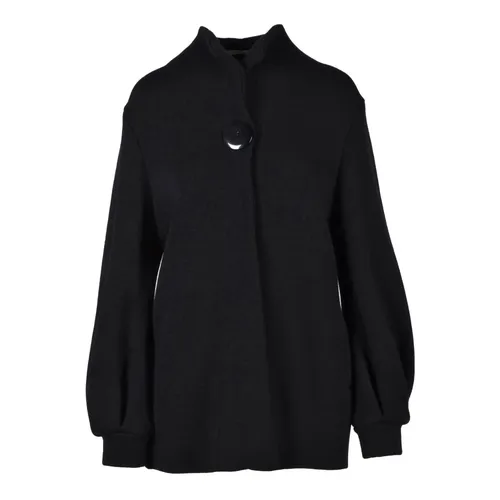 Knit coat with puff sleeves - Charlott - Modalova