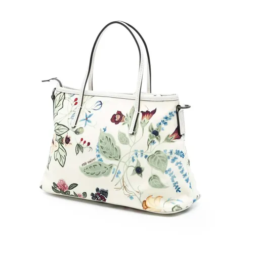 Pre-owned Floral Printed Leather Tote - Gucci Vintage - Modalova