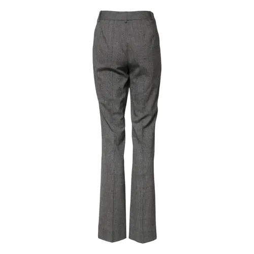 Gray Checkered Flared Pants - Dolce & Gabbana - Modalova
