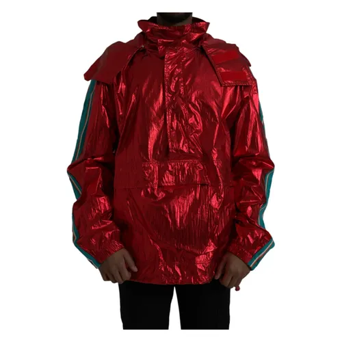 Red Nylon Hooded Jacket - Dolce & Gabbana - Modalova
