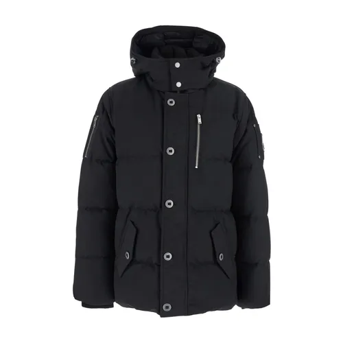 Black Down Jacket with Fixed Hood - Moose Knuckles - Modalova