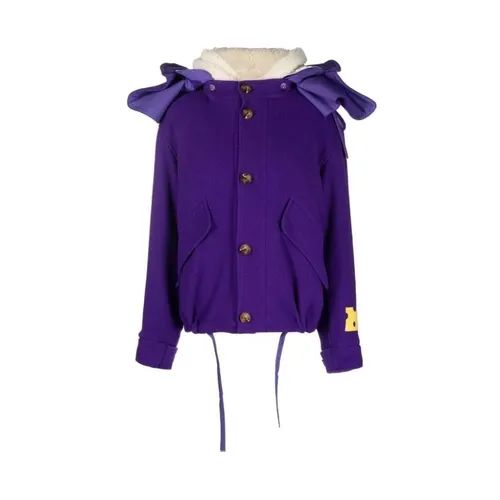 Wool Hooded Parka - Off White - Modalova