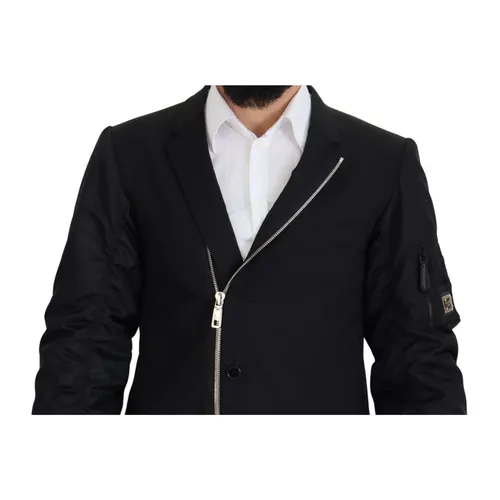 Black Wool Logo Jacket - Dolce & Gabbana - Modalova