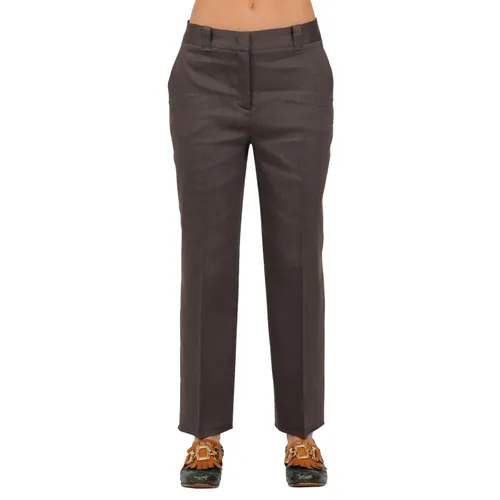 Linen and viscose stretch pants - Via Masini 80 - Modalova