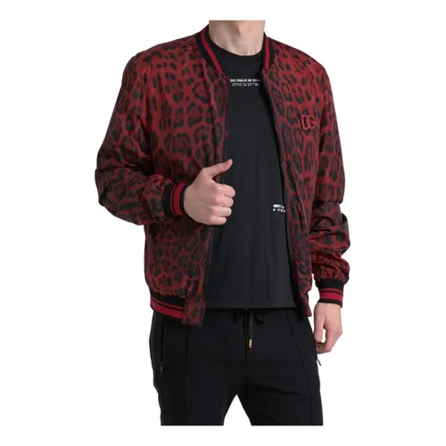 Leopard Print Bomber Jacket - Dolce & Gabbana - Modalova