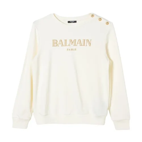 Kids Black Logo Sweater Stylish Trendy - Balmain - Modalova