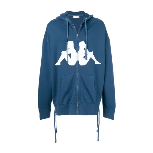 Navy Logo Print Hoodie - Faith Connexion - Modalova