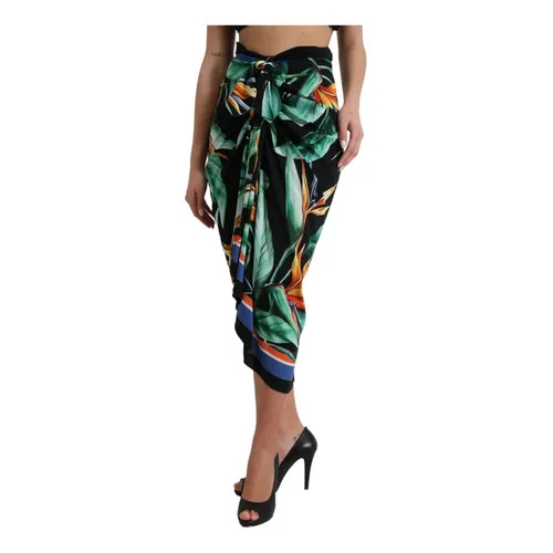 Floral High Waist Wrap Midi Skirt - Dolce & Gabbana - Modalova