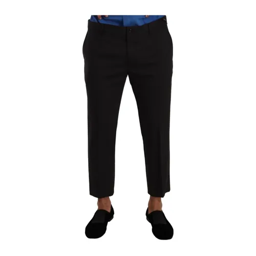 Elegant Cropped Wool Stretch Pants - Dolce & Gabbana - Modalova