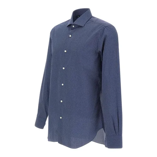 Micro-check Cotton Shirt - Barba - Modalova