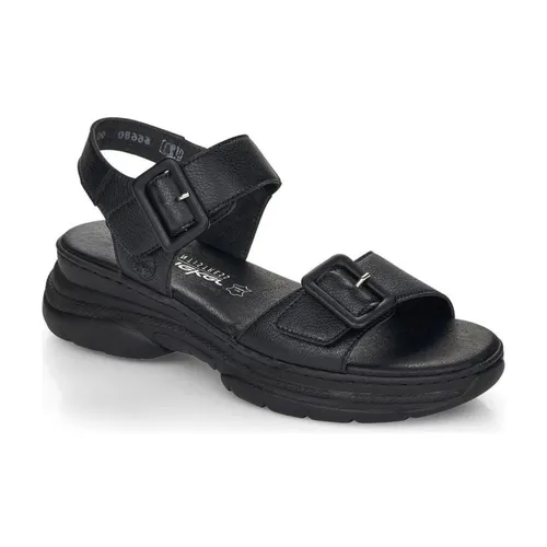 Black Casual Flat Sandals - Rieker - Modalova
