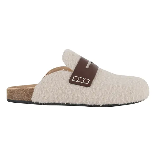 Beige Leather Loafer Mule Felt - JW Anderson - Modalova