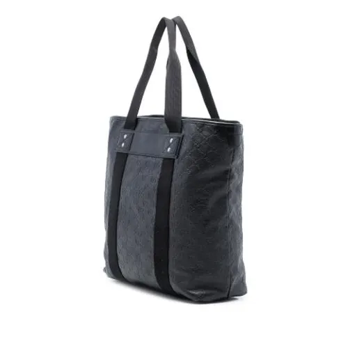 Pre-owned Embossed Leather Tote - Gucci Vintage - Modalova