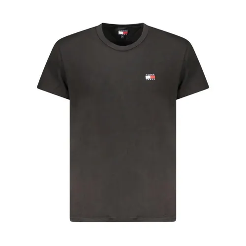 Black Crew Neck Cotton Tee - Tommy Hilfiger - Modalova