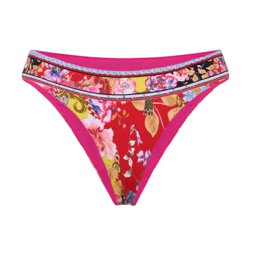 Floral Bikini Bottom with Crystals - Camilla - Modalova