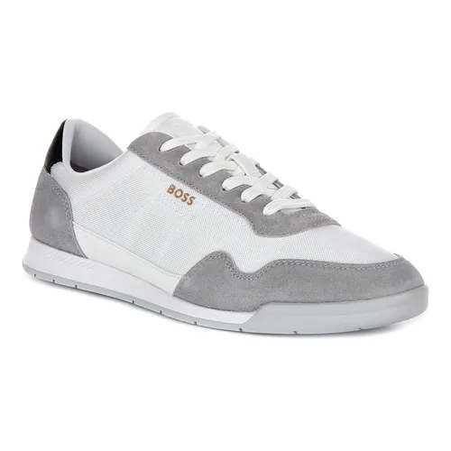 White Grey Titanium Suede Men's Trainers - Hugo - Modalova