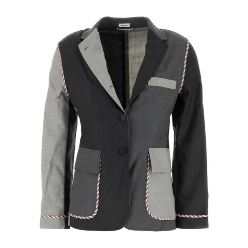 Stylish Multicolor Wool Blazer - Thom Browne - Modalova