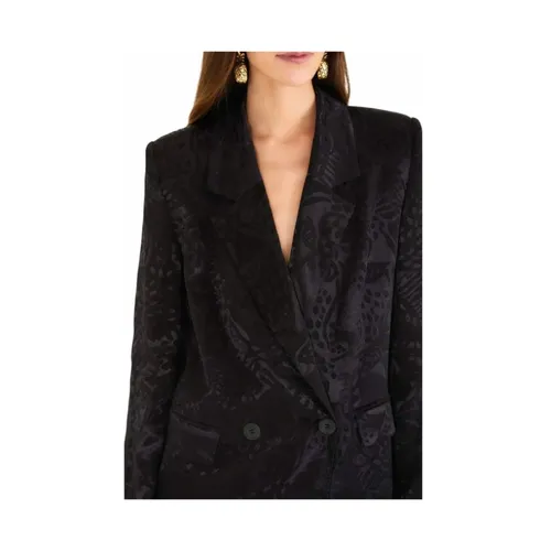 Leopard Buttoned Jacquard Blazer - Farm Rio - Modalova