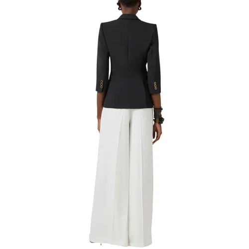Double-Layer Stretch Crêpe Jacket - Elisabetta Franchi - Modalova