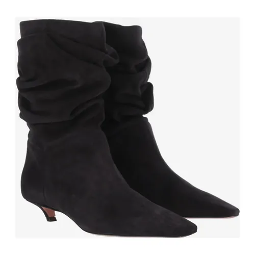 Jamie Boots in Suede Leather - Amina Muaddi - Modalova