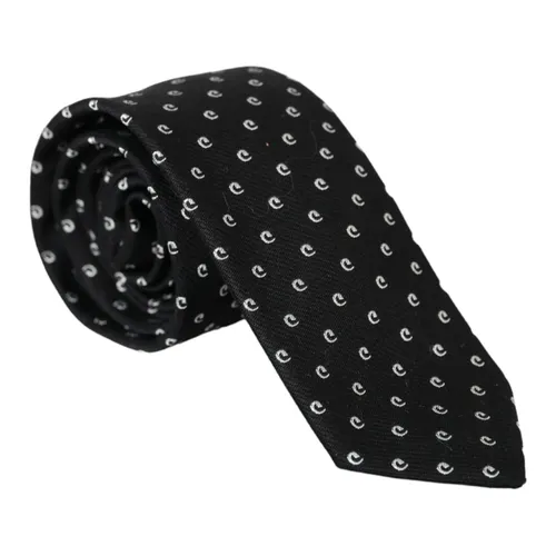 Adjustable Tie with Black Logo - Dolce & Gabbana - Modalova