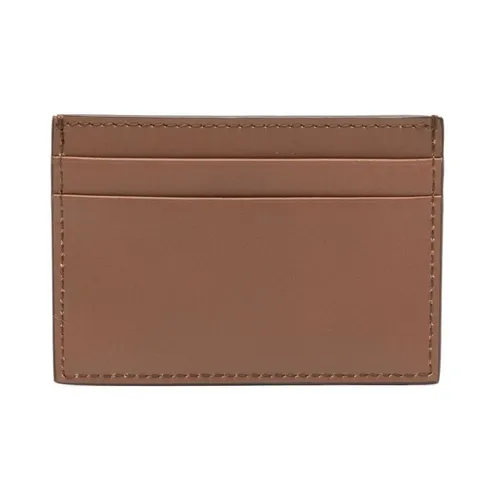 Coffee Brown Leather Cardholder with Tonal Stitching - Bally - Modalova