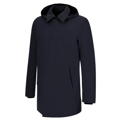 Navy Blue Zip Coat with Fitted-Cuff Sleeves - Herno - Modalova