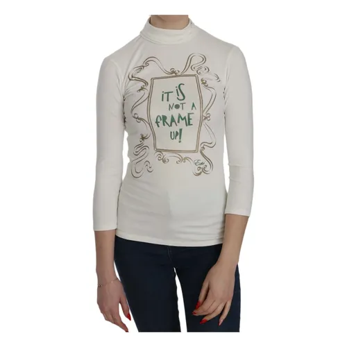 White Printed Turtleneck Blouse - Exte - Modalova