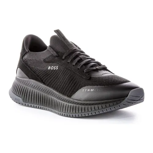 Black Mesh High Top Trainers - Hugo - Modalova