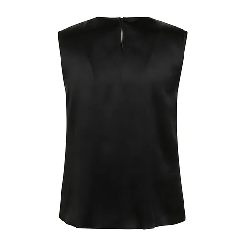 Black Satin Top - Alberta Ferretti - Modalova