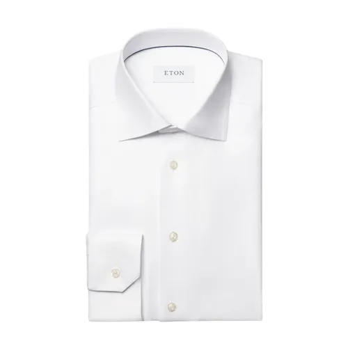 White Textured Twill Slim Fit Shirt - Eton - Modalova