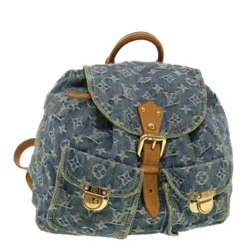 Pre-owned Vintage Monogram Denim Backpack - Louis Vuitton Vintage - Modalova