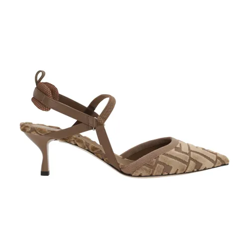 Jacquard Slingback Heels - Fendi - Modalova