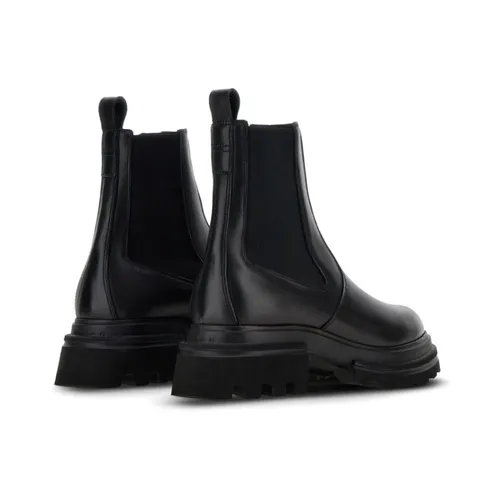 Black Leather Ankle Boots - Hogan - Modalova