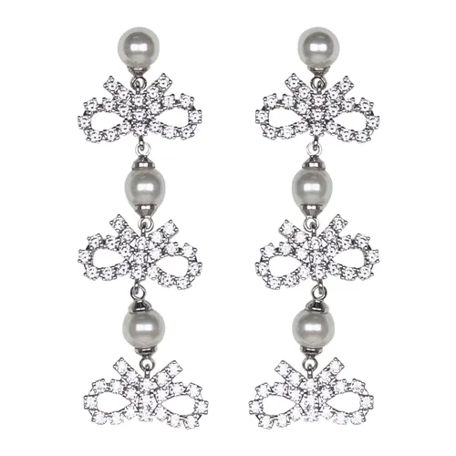 Bow Tiered Pearl Earrings - Self Portrait - Modalova