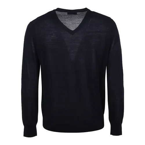 Navy V Neck Pullover Sweater - Ballantyne - Modalova