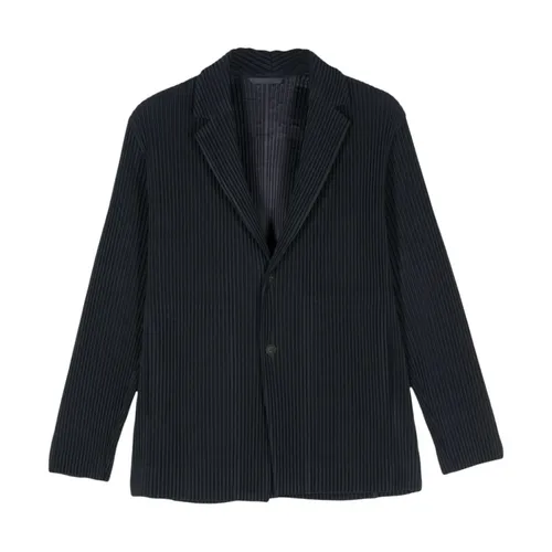 Giacca Blu Navy Effetto Plissé - Issey Miyake - Modalova