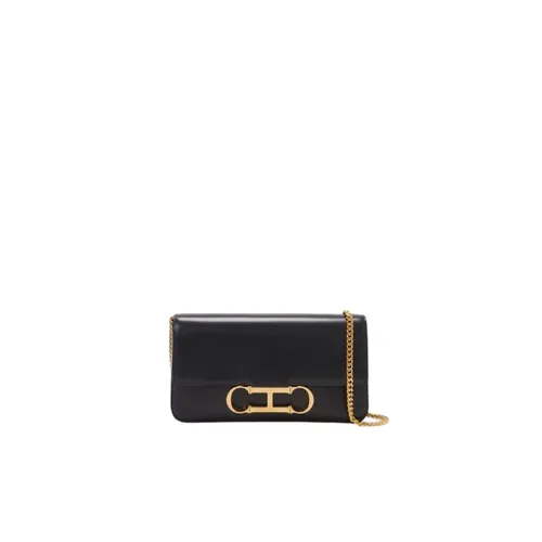 Gold Initials Insignia Leather Clutch - Carolina Herrera - Modalova